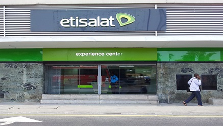 The facade of the Etisalat flagship experience centre at 31 Marina Lagos